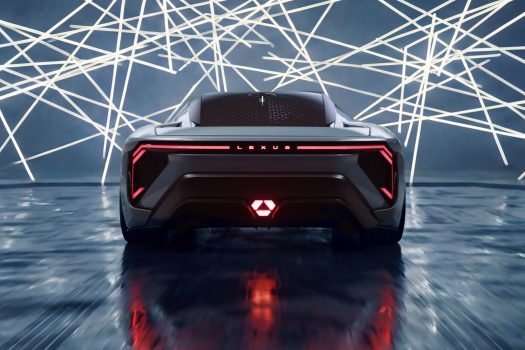 Vue arrière du concept car Lexus LFA
