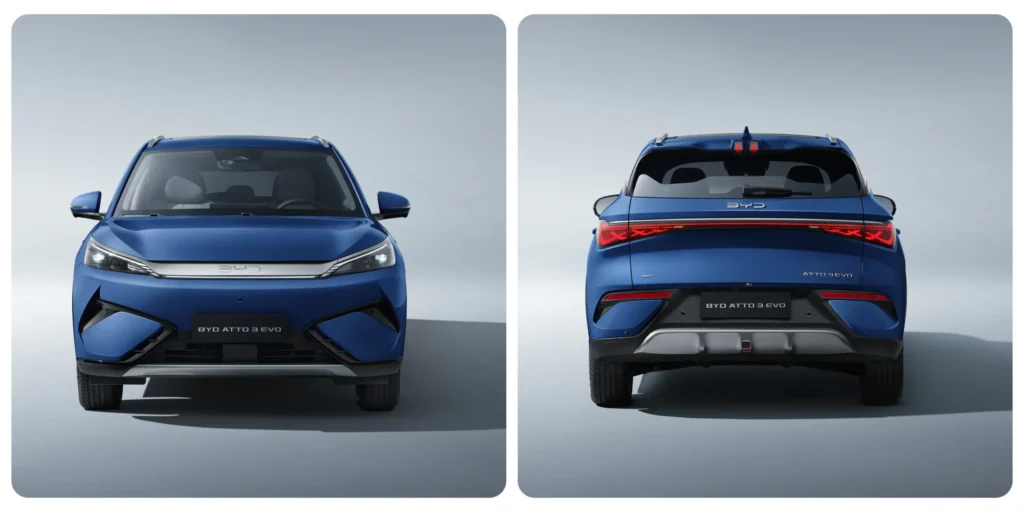 Nouvelle BYD Atto 3 EVO dans sa couleur bleue