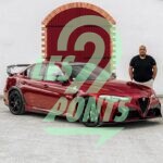 Aurélien et l'Alfa Romeo Giulia Quadrifoglio.